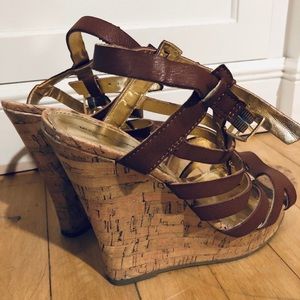 Brown and Gold Wedges